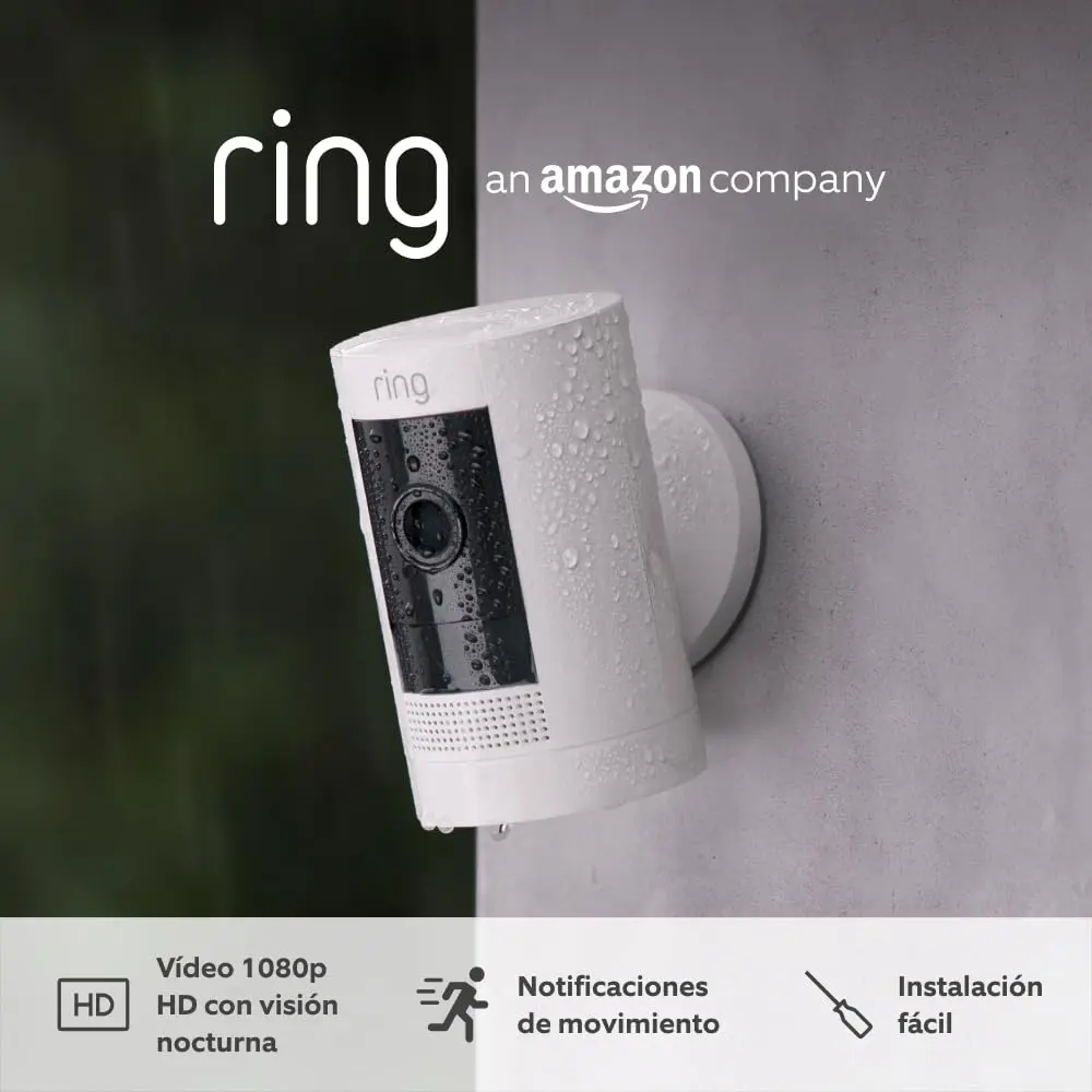 Ring Stick Up Cam Battery de Amazon |cámara de seguridad HD con comunicación bidireccional | compatible con Alexa