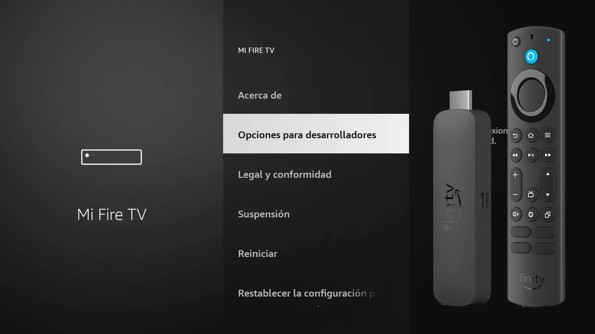 Cómo activar las opciones para desarrolladores en el Fire TV