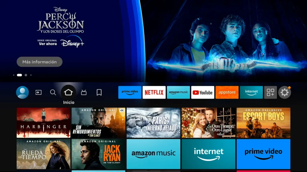 Desde el panel de control del Fire TV