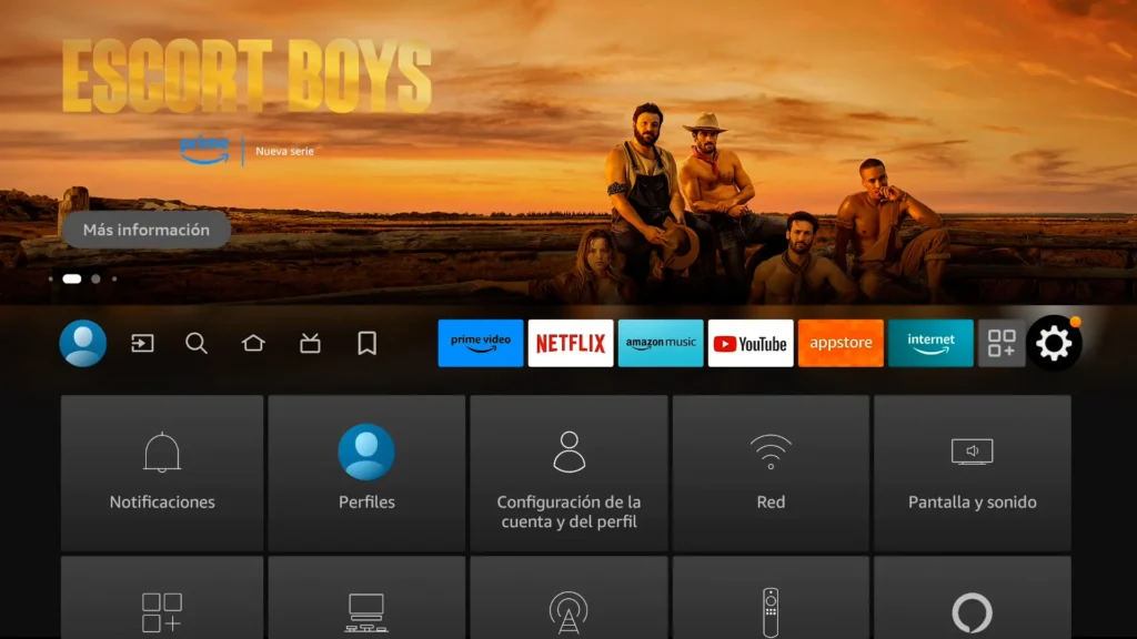 Ir a la configuración del Fire TV