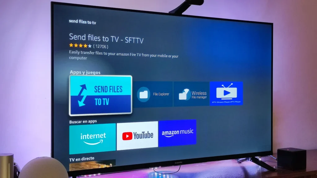 App Send Files to TV en el appstore del Amazon Fire TV