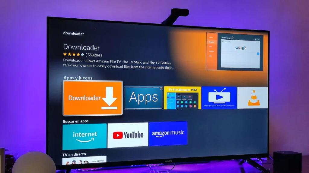 app Downloader en el appstore del Amazon Fire TV listo para descargar