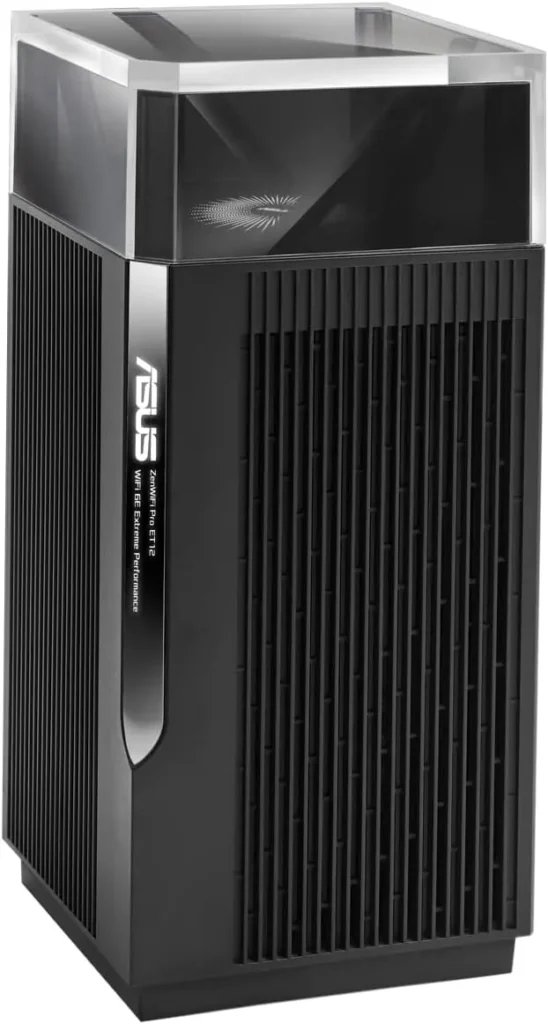 ASUS ZenWiFi Pro ET12 (AXE11000) 1 Pack - Sistema en malla Wi-Fi 6 tribanda AXE11000 (hasta 557 m2 de cobertura, banda de 6 GHz, funciones de seguridad y dos puertos Ethernet de 2,5G) color negro