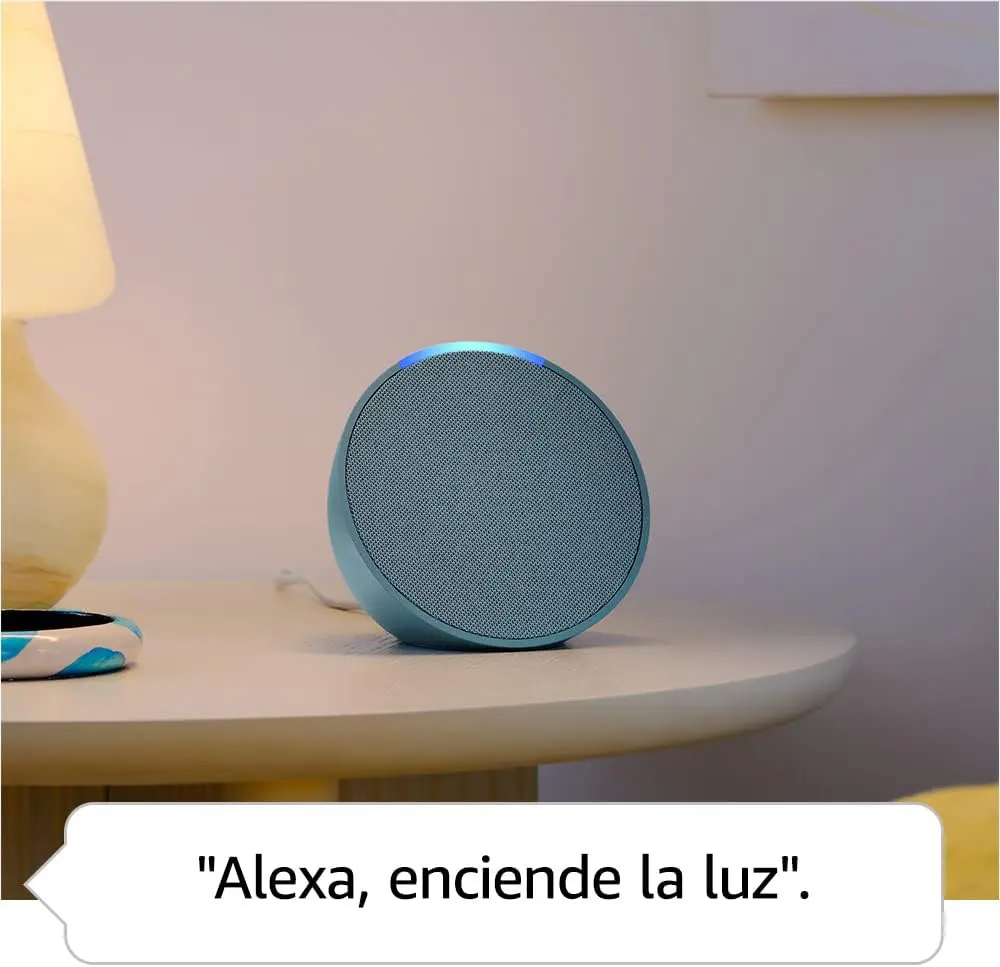 Echo Pop | Altavoz inteligente Bluetooth con Alexa de sonido potente y compacto | Antracita | Alexa enciende la luz