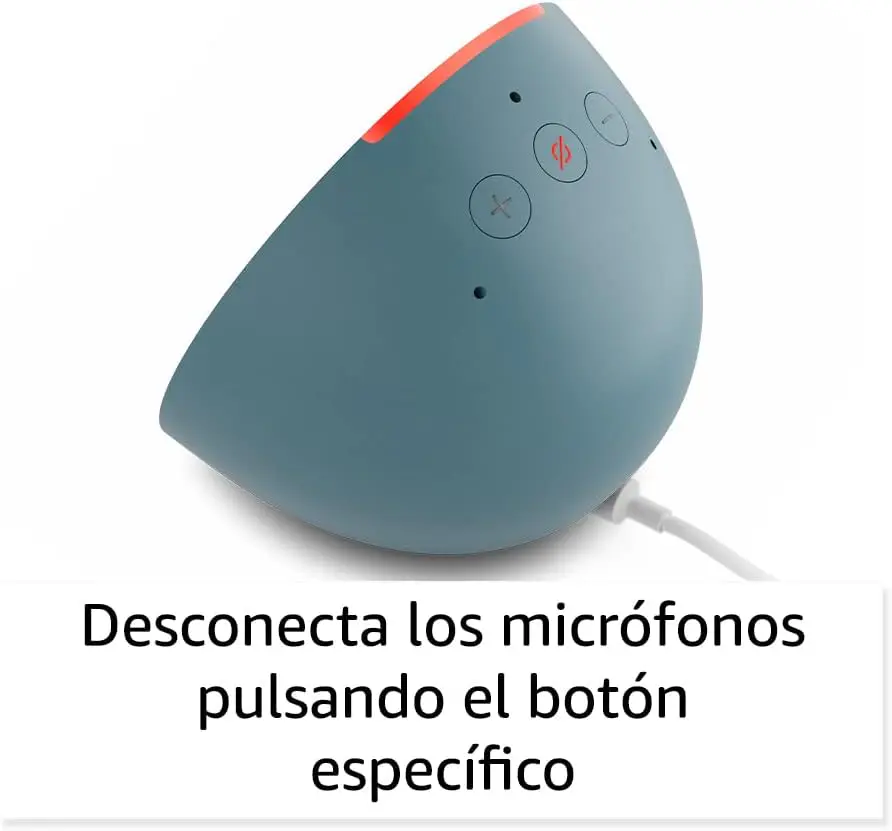 Echo Pop | Altavoz inteligente Bluetooth con Alexa de sonido potente y compacto | Antracita | Botón para desconectar micrófonos